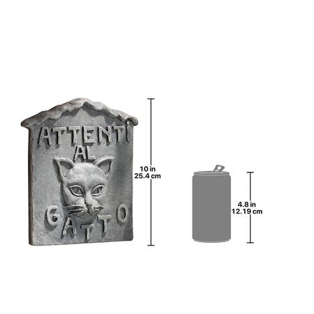 Design Toscano Beware of Cat Italian Wall Sculpture: Attenti al Gatto NG31604